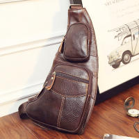 Bandolera de piel de vaca auténtica para hombre, bolso de hombro cruzado informal de un solo pecho y espalda, para viaje, nuevo - details 2