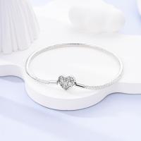 Pulsera De Plata 925 Para Mujer Con Cierre Original Y Cadena De Serpiente Adecuada Para Colgar Charm Brillo Zirconia Pulsera Clásica Para Fiestas - details 4