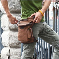 Bolsa De Hombro Mensajero De Motocicleta Para Hombre En Lona Multiusos Con Cinturón Y Pierna Baja Para Viaje Y Deporte - details 6