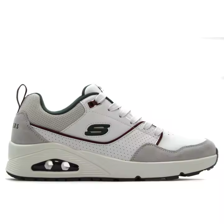 Skechers 183020 Sneakers de hombre,deportivas con cierre de cordones,piel,cámara de aire,cuña,suela blanca de goma, para caballero - 1