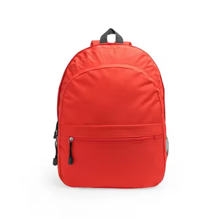 Mochila básica unisex de color liso, bolsillos con cremallera, redecilla lateral, tiras y espalda acolchadas, Le Côté Chic - 1