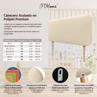 DHOME Cabecero Tapizado Liso Redondeado Polipiel con Patas para Pared Acústicos Cabeceros Absorbentes Cabezal Cama Dormitorio - details 3