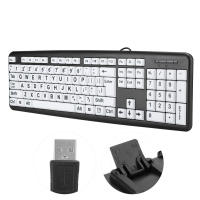Teclado Para Visión Baja Negro Con Teclas De Impresión Gruesa Y Teclado Conexión USB Cableado Para Ancianos 104 Teclas - details 3