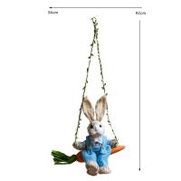 Colgante De Conejo De Pascua Decorativo Coleccionable Para Regalo De Cumpleaños Oficina Hogar Adorno Jardín Material CRYSTAL Estilo Pastoral - details 5