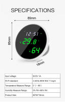 Sensor De Temperatura Y Humedad WiFi Tuya Con Pantalla LCD Y Luz De Iluminación Smart Indoor Compatible Con Google Home Alexa - details 9