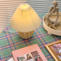 Lámparas de mesa Linda lámpara plisada, mesita de noche/lámpara moderna, pantalla beige, dormitorio, oficina en casa - details 4