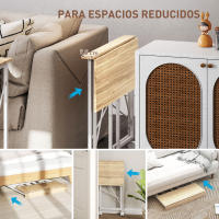 HOMCOM Escritorio Plegable con Ruedas Mesa Escritorio Compacta Mesa de Ordenador Portátil para Casa Oficina Espacios Pequeños 80x40x75 cm Natural - details 3