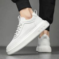 Zapatos Deportivos Para Hombre De Cuero PU De Alta Calidad Con Plataforma Casual Moda Comodidad Tenis Zapatos Vulcanizados - details 3