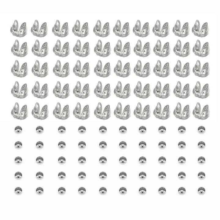100pcs Conector De Acero Inoxidable Galvanizado Amarillo Para Pulseras Collares Cadenas Suministros De Joyería DIY Hebilla De Cierre De Bola Doble Posicionamiento - 1