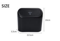 Caja De Basura Para Coche Negro ABS Tipo De Comprimido Cuadrado Almacenamiento De Basura Para Vehículo Accesorios Interiores De Auto Soporte De Limpieza Y Organización - details 6
