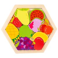Juego De Rompecabezas Hexagonal Alien Tangram Bloque De Puzzle Clásico Para Niños Juguetes Educativos De Madera Unisex - details 3