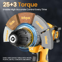 3 in 1 Cordless Impact Drill Brushed Electric Screwdriver  Electric Hammer Drill Mini Wireless Hand Drill Lithium-Ion Battery Power Tools Perfect For Gifts - details 3
