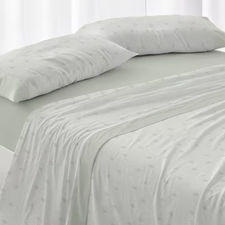 Juego de Sábanas Franela 100% Algodón BURRITO BLANCO - Máxima Suavidad y Calidez - Diseño Geométrico - Todas las Medidas - 1