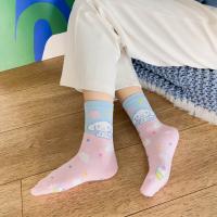 Calcetines Disney Miniso Cinnamoroll Para Mujer Azul De Algodón Peinado Medio Tubo Estilo Lindo Con Perro Dibujos Animados - details 16
