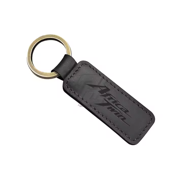 Para Honda Africa Llave doble motocicleta llavero de cuero de vaca retro llavero - 1