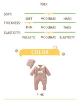 Romper Con Gorro Para Bebés Niñas Primavera Otoño Invierno Rosa Mangas Largas Tejido Nueva Nacida Salto Completo Cierre Pullover 0-18m Ropa De Bebé - details 2