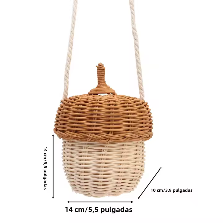 Cesta De Almacenamiento De Rotura Pequeña Tejida a Mano En Forma De Aro Decorativa Para Propiedades Fotográficas Y Uso Doméstico - 1