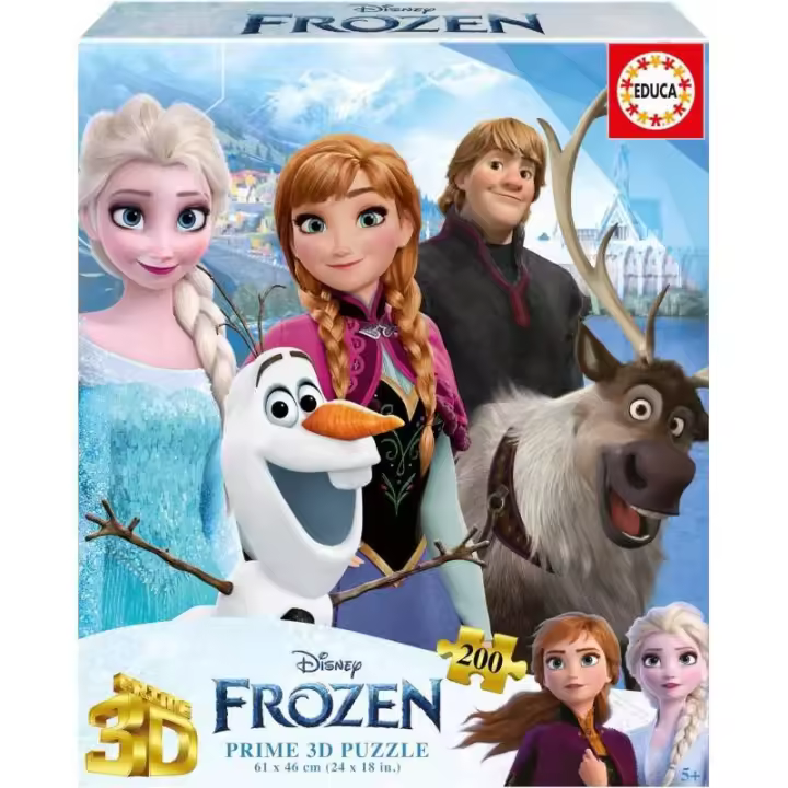 PUZZLE PRIME 3D 200 PIEZAS PRINCESAS FROZEN DE EDUCA - 1