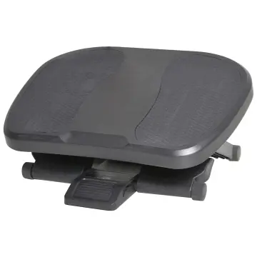 Reposapiés Ajustable Con Masaje - 3 Niveles De Altura, Plataforma 455x330 Mm, Plástico ABS Negro