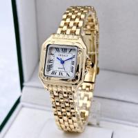 Reloj De Mujer De Lujo Y Moda En Acero Inoxidable Dorado Resistente Al Agua Y Al Choque Con Mostrador Romano De Cuarzo - details 2