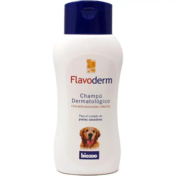 Biozoo Flavoderm Champú Dermatológico para perros 250ML, con Bioflavonoides Citricos para el Cuidado de Pieles Sensibles. - 1