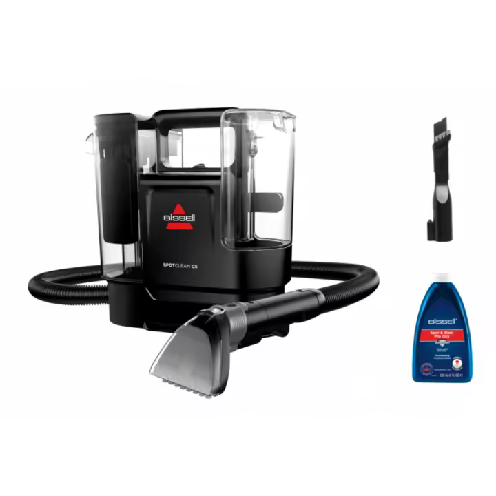 BISSELL SpotClean C5  Pro 3931N – Mini aspirador quitamanchas portátil 400 W con sistema triple‑acción (rocia, friega, aspira), depósito doble, manguera 1,7 m, HydroRinse, perfecto para alfombras, tapicería, auto y mascotas - 1