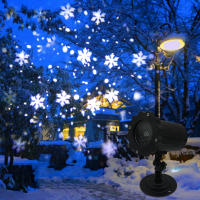 Lámpara LED De Patrón De Copo De Nieve Con Control Remoto Para Jardín Exterior Decoración De Navidad Y Escenario Luz Proyección IP65 ABS Fuente De Alimentación AC - details 5