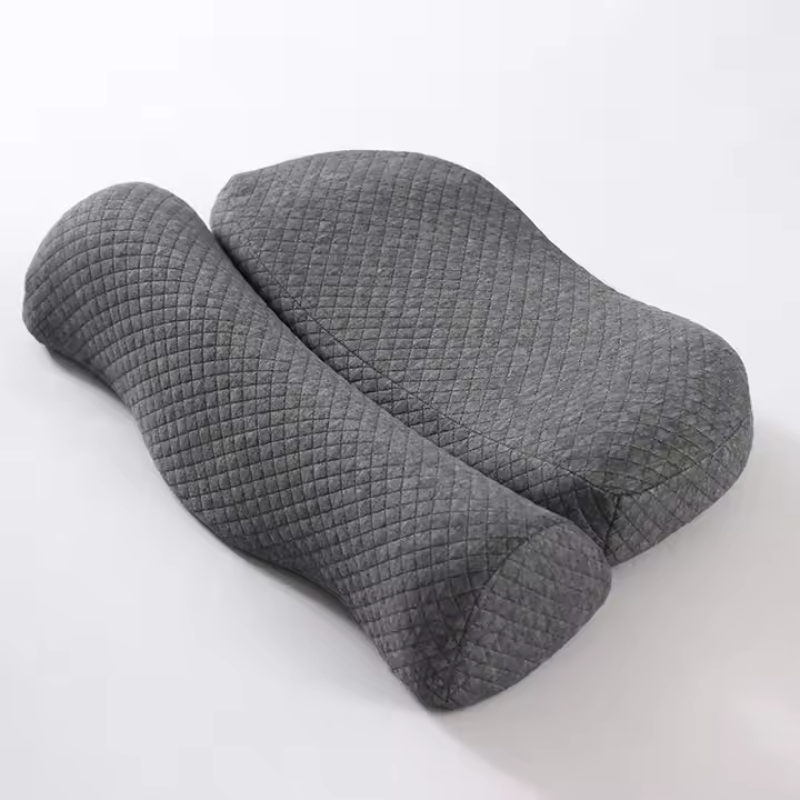 Almohada De Espuma De Memoria Ortopédica Almohada De Cuello Con Masaje Para Alivio Del Dolor Cervical Cojín Ergonómico Para Descanso Y Viajes - 1