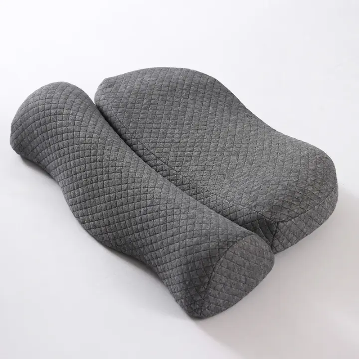 Almohada De Espuma De Memoria Ortopédica Almohada De Cuello Con Masaje Para Alivio Del Dolor Cervical Cojín Ergonómico Para Descanso Y Viajes - 1