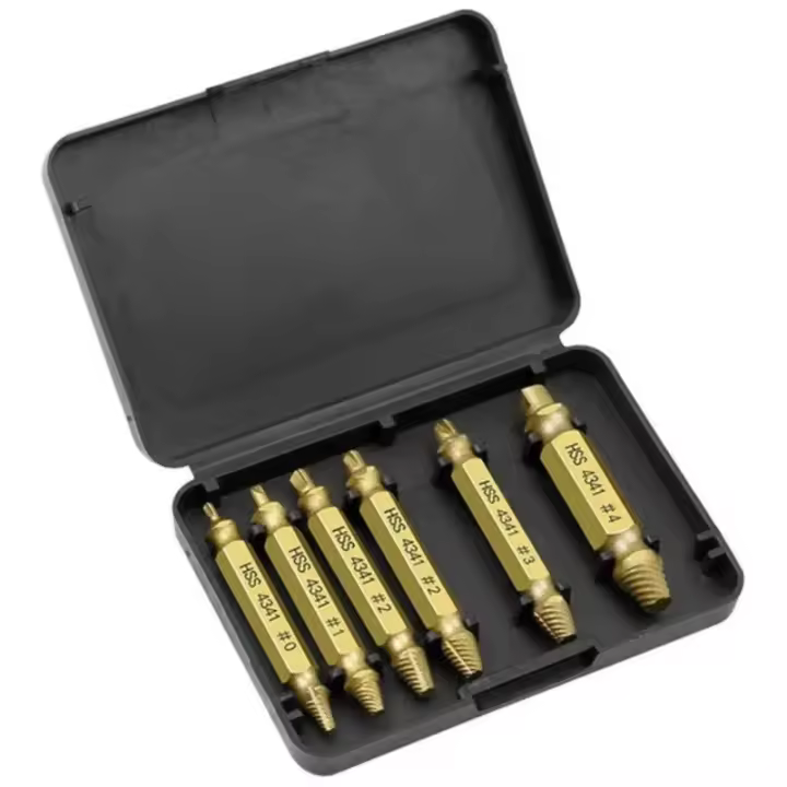 Juego De 6 Piezas De Extractores De Tornillos Dañados Con Caja De Herramientas Para Carpintería Y Obras Domésticas - 1