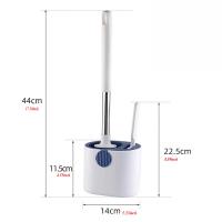 Cepillo De Inodoro Con Soporte De Silicona Limpieza De Baño Accesorios De WC Cepillo Largo Montado En La Pared Para Hogar - details 10