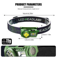 Lámpara Frontal LED Super Brillante Con Inducción Inteligente Y Luz Roja SOS Recargable Por USB Torcha Magnética Para Pesca - details 0