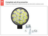 Lámpara De Trabajo LED 14 42W 6000K Mini Faro Redondo Para Camión SUV 4WD Faros De Ingeniería Off-road Lámpara Antiniebla Frontal - details 4