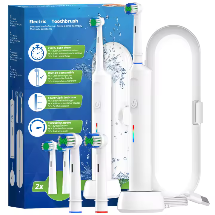 Cepillo De Dientes Eléctrico Rotativo Con Carga Inalámbrica Inteligente Compatible Con Cabeza De Cepillo Oral B Recargable Para Adultos - 1