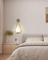 Lámpara De Pared LED De Vidrio Para Sala De Estar Estudio Dormitorio Lámpara De Noche Con Cobre Negro G9 7W Iluminación Interior Para Pasillo - details 4