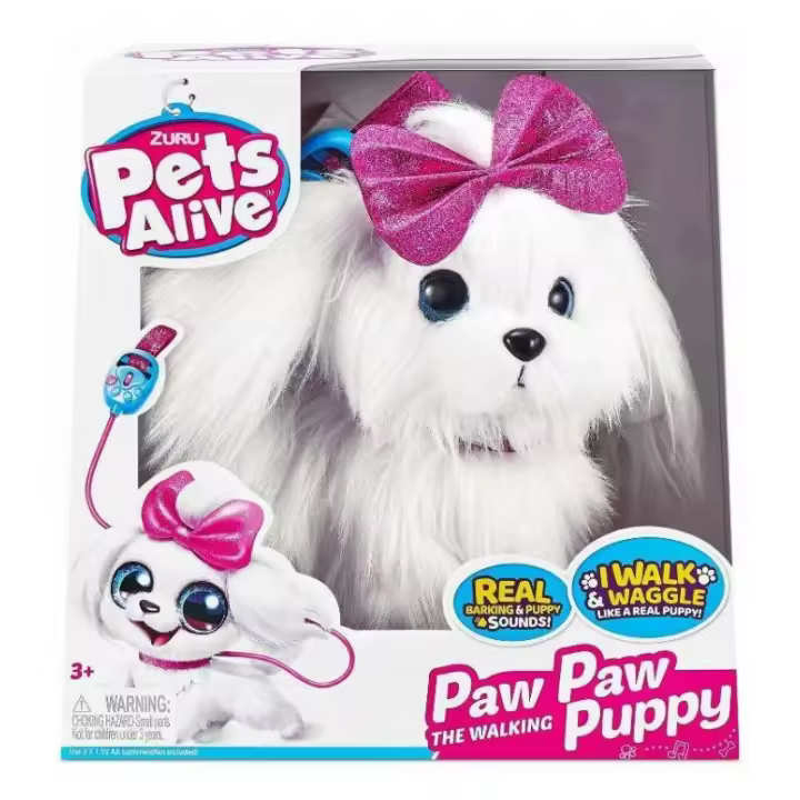 Panritos Pets Alive Paw Paw Puppy - Juguete de Peluche Eléctrico con Sonido y Batería - 1