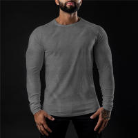 Camiseta De Manga Larga De Algodón Para Hombre Moda Otoño Camiseta Deportiva Casual Para Gimnasio Y Bodybuilding Tops Masculinos - details 16