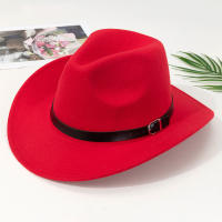 Sombrero De Vaquero Occidental Con Cinturón Curled Accesorios De Piel De Oveja Estilo Nacional Para Rendir Cuentas Y Actuaciones De Jazz - details 7