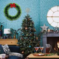Adorno Navideño De Encaje De Navidad DIY Guirnalda Artificial Con Lazo Para Decoración De Puertas Y Paredes - details 1