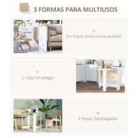 HOMCOM Mesa de Comedor Plegable Cocina Salón Mesa Auxiliar con 2 Alas Abatibles Ahorra Espacio Diseño Moderno 103x76x73,5cm Madera - details 4