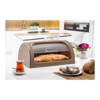 COSHANO Panera de plástico tipo Ratán, cesta almacenamiento de alimentos pan bocadillos. Caja con tapa enrollable. Sin BPA. - details 2