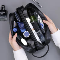 Bolsa De Viaje Para Hombres Doble Capa De Cuero PU Organizador De Baño Resistente Al Agua Para Shaving Y Cosméticos Kit Dopp Estuche De Almacenamiento - details 2
