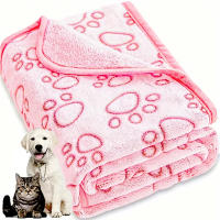 Manta Para Mascotas Suave Y Fluffy Con Estampado De Patas Lindas Almohadilla Cálida Y Cómoda Para Perros Material De Poliéster Coral - details 2