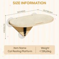 Hamaca de Ventana para Gatos en Madera con Ventosas Extra Fuertes – Cama Elevada Tipo Amaca para Gatos de Interior, Percha Salvaspacio para Dormir al Sol y Observar, Fácil Instalación sin Taladros (42 × 26,5 × 20,9 cm) - details 3