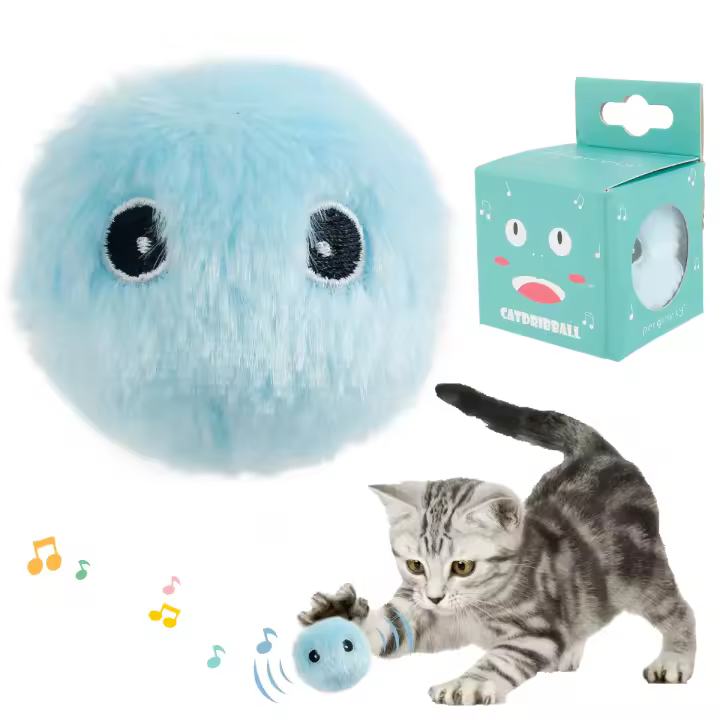 Juguetes Para Gatos Inteligentes 3Pcs Bola Interactiva De Peluche Con Sonidos De 3 Animales Entrenamiento Electrónico Para Gatos Chicos Y Gatitos - 1