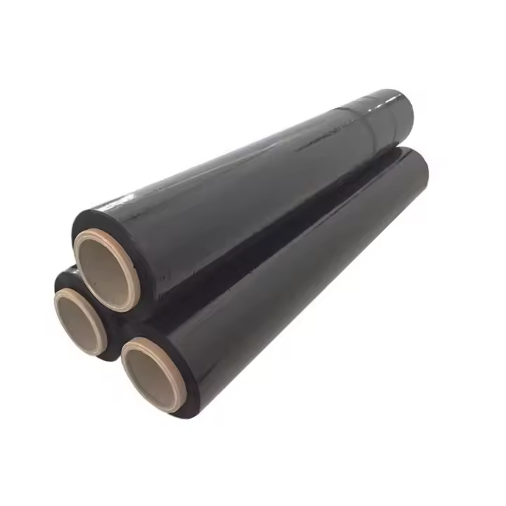 ALLINLIFE Film Transparente o Negro Blanco para Embalar 50CM x 200M,23 Micras Rollo de Papel Film Resistente de Plástico con Alta Elasticidad para Mudanzas y Envíos (Film Negro Blanco Embalaje, 3 ROLLOS6 ROLLOS) - 1