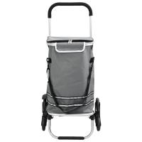 Carro de Compras vidaXL con Ruedas y Asa Ajustable Gris 40 L - details 2