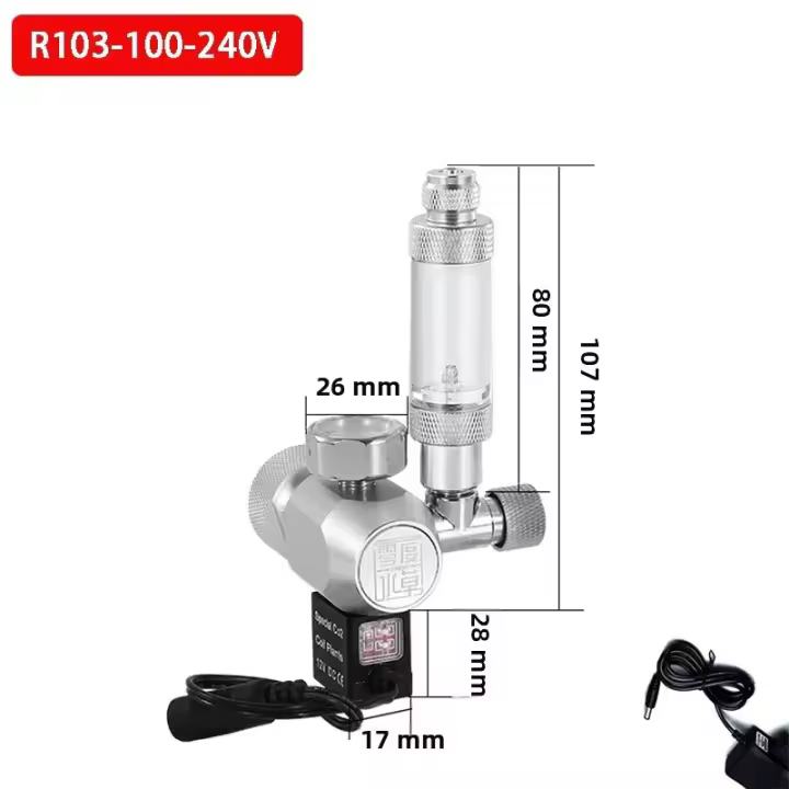 Regulador De CO2 Para Acuario Válvula Solenoides Con Medidor De Burbujas Sistema De Control De Reacción CO2 Para Tanque De Agua Y Hierba - 1