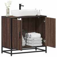 vidaXL Armario de lavabo de baño madera 65x33x60 cm en color Roble Sonoma/Gris sonoma/Negro y más | almacenamiento funcional diseño moderno para baño dormitorio sala - details 4