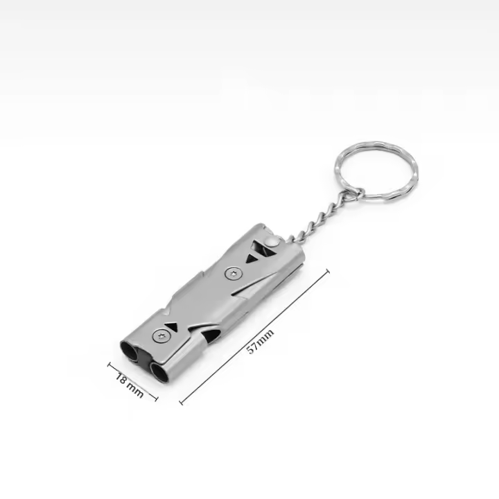 Silbato De Sobrevivencia De Alta Frecuencia 150DB Con Doble Tubo Para Rescate Al Aire Libre Herramienta De Caminata Accesorio De Metal Para Viajes - 1